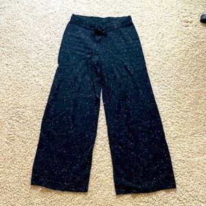 Lou & Grey cording black and white speckled sweater pants.